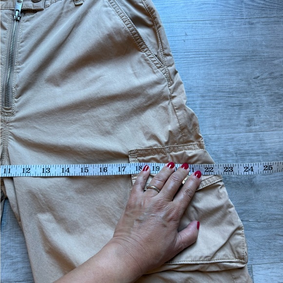 GANNI Twill Camel Cargo Pants Drawstring Hem High Rise Sz 34/US2 Organic Cotton - Picture 15 of 16